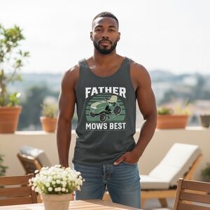 Father Mows Best Sleeveless T-SHIRT Size L